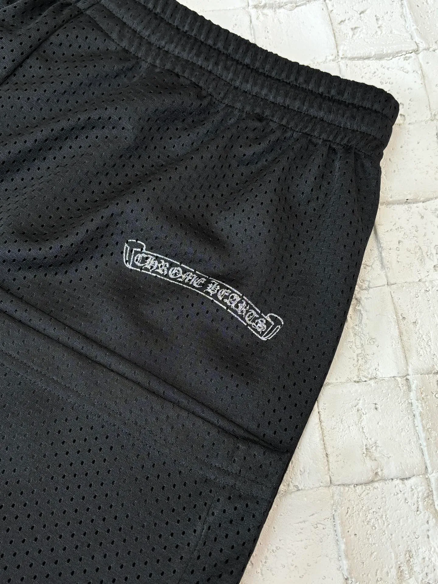 🅿️330 Chrome Heart*/Ch Chrome Heart 25SS mesh glitter ice hockey shorts. The fabric is made of high-density 100D bird's eye cloth. Double-sided mesh positioning is very time-consuming. The cost of labor loss is very high. It is not a single-layer thin transparent bottom junk product on the market. Same style for men and women. OS version Size: S/M/L